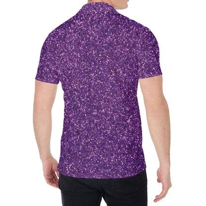 Purple (NOT Real) Glitter Print Men's Shirt