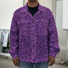 Purple (NOT Real) Glitter Print Men's Shirt Jacket