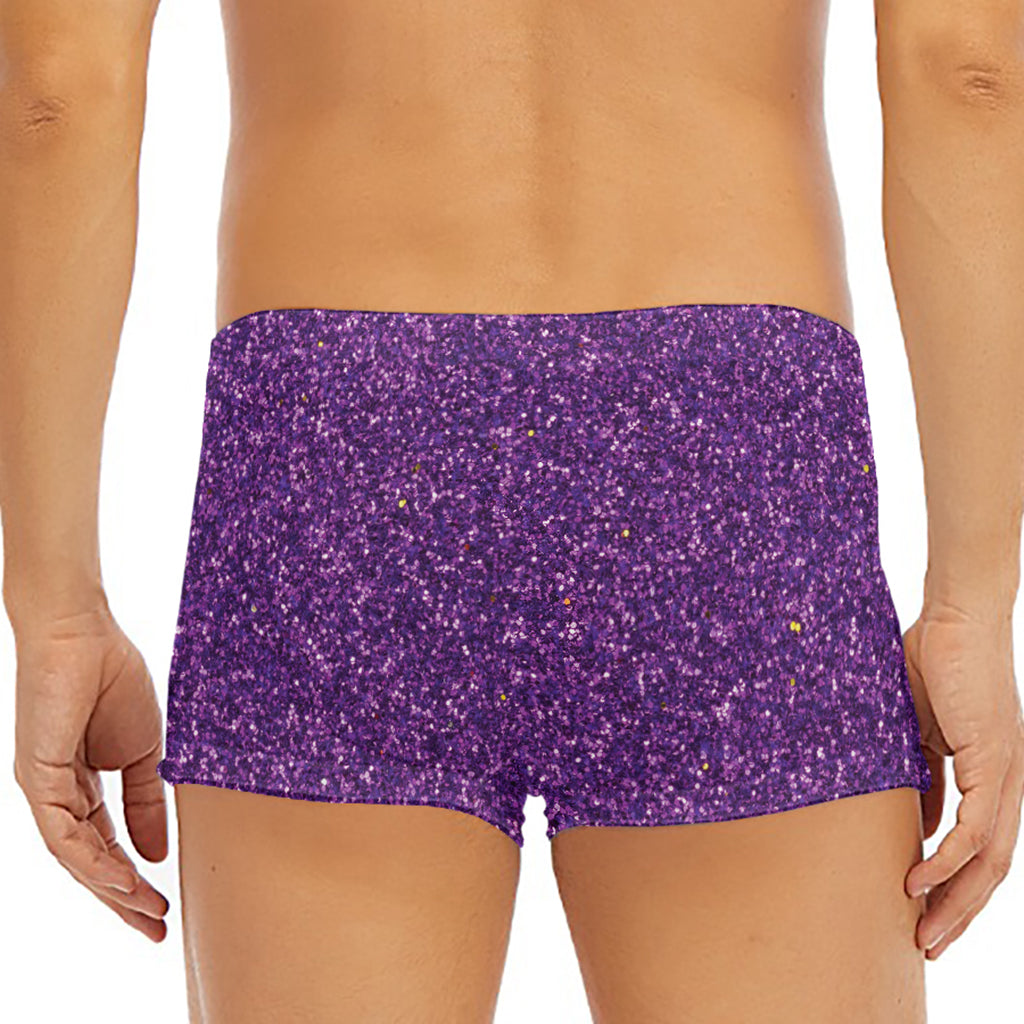 Purple (NOT Real) Glitter Print Men's Short Boxer Briefs