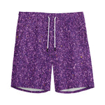 Purple (NOT Real) Glitter Print Men's Sports Shorts