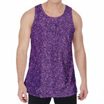 Purple (NOT Real) Glitter Print Men's Velvet Tank Top