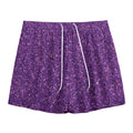 Purple (NOT Real) Glitter Print Mesh Shorts