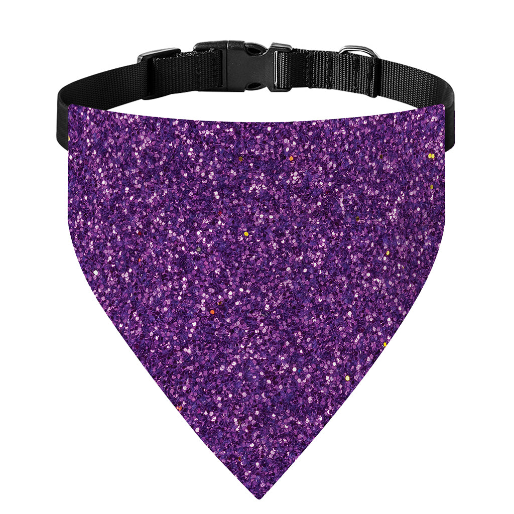 Purple (NOT Real) Glitter Print Over The Collar Dog Bandana