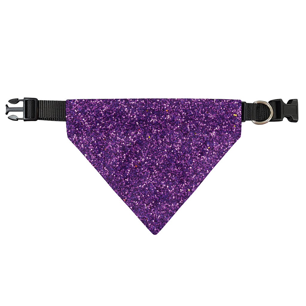 Purple (NOT Real) Glitter Print Over The Collar Dog Bandana