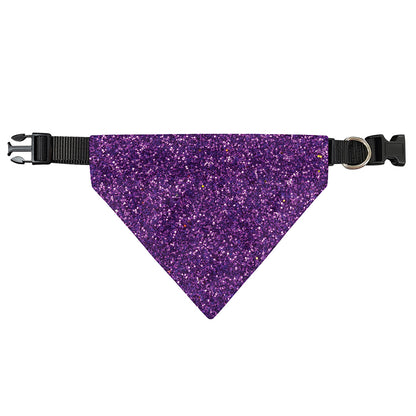 Purple (NOT Real) Glitter Print Over The Collar Dog Bandana