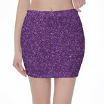 Purple (NOT Real) Glitter Print Pencil Mini Skirt