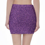 Purple (NOT Real) Glitter Print Pencil Mini Skirt