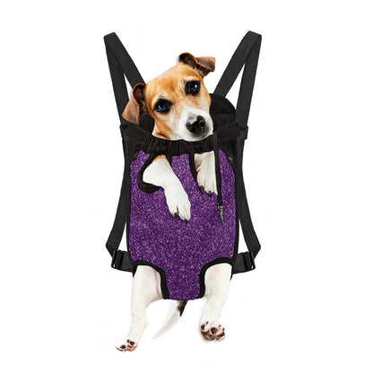 Purple (NOT Real) Glitter Print Pet Carrier Backpack