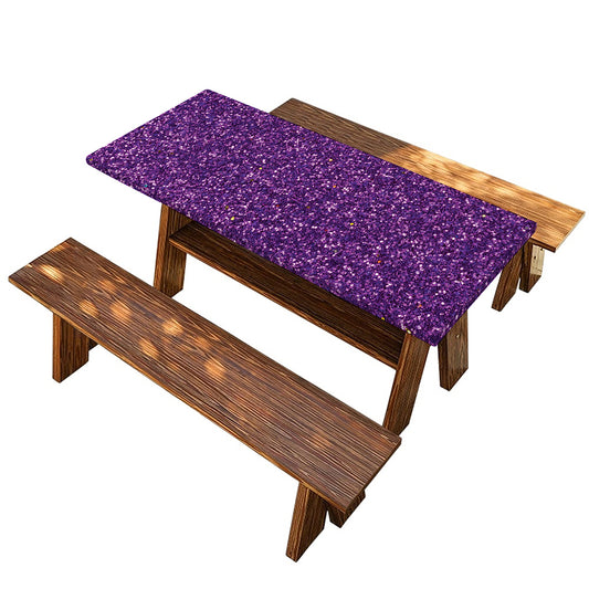Purple (NOT Real) Glitter Print Picnic Table Cover