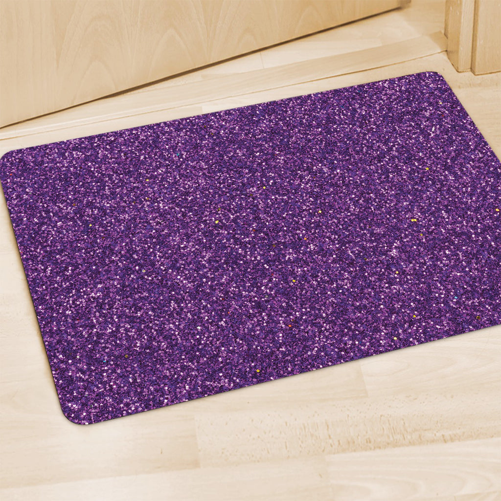 Purple (NOT Real) Glitter Print Polyester Doormat