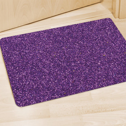 Purple (NOT Real) Glitter Print Polyester Doormat
