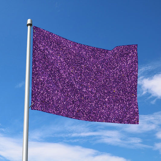 Purple (NOT Real) Glitter Print Polyester Flag