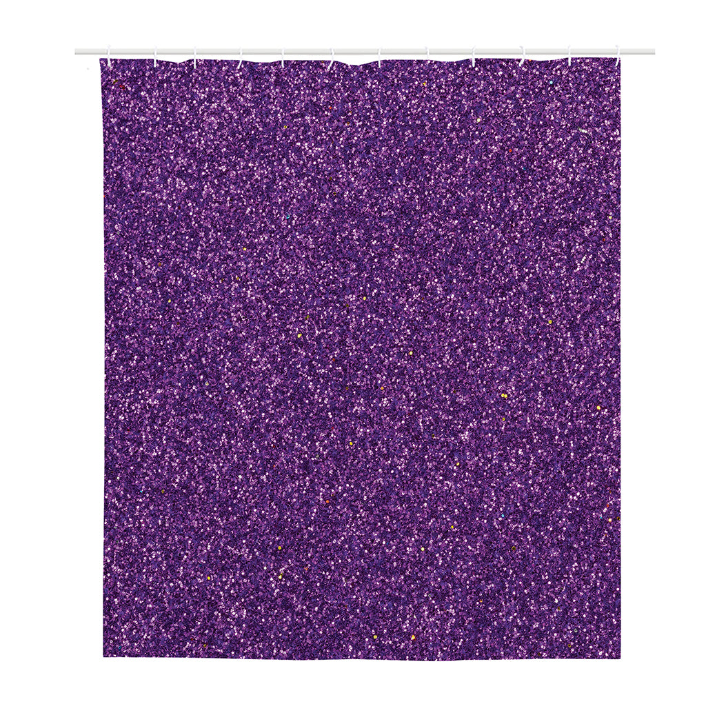 Purple (NOT Real) Glitter Print Polyester Shower Curtain