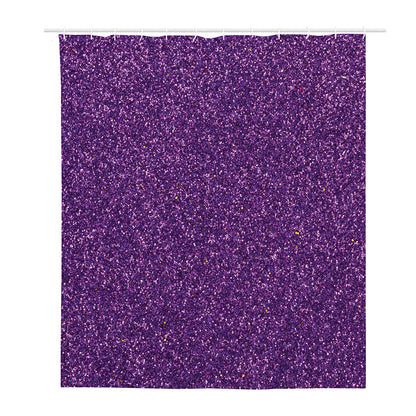 Purple (NOT Real) Glitter Print Polyester Shower Curtain