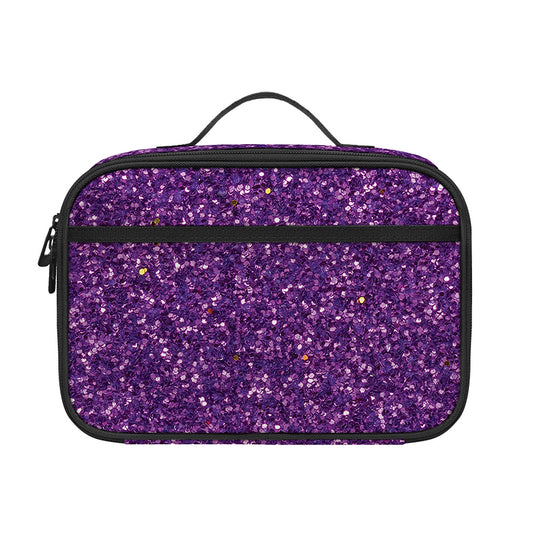 Purple (NOT Real) Glitter Print Portable Lunch Bag