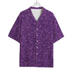 Purple (NOT Real) Glitter Print Rayon Hawaiian Shirt