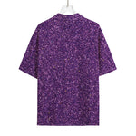 Purple (NOT Real) Glitter Print Rayon Hawaiian Shirt