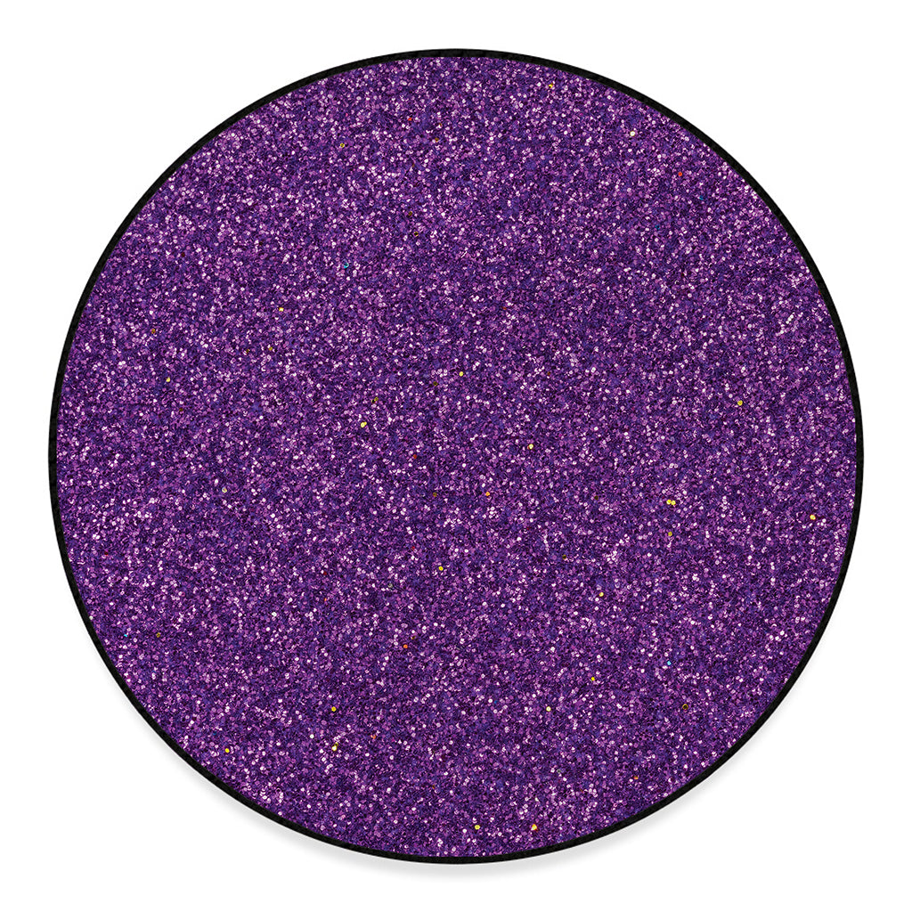 Purple (NOT Real) Glitter Print Round Floor Mat