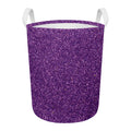 Purple (NOT Real) Glitter Print Round Laundry Basket