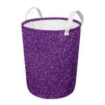 Purple (NOT Real) Glitter Print Round Laundry Basket