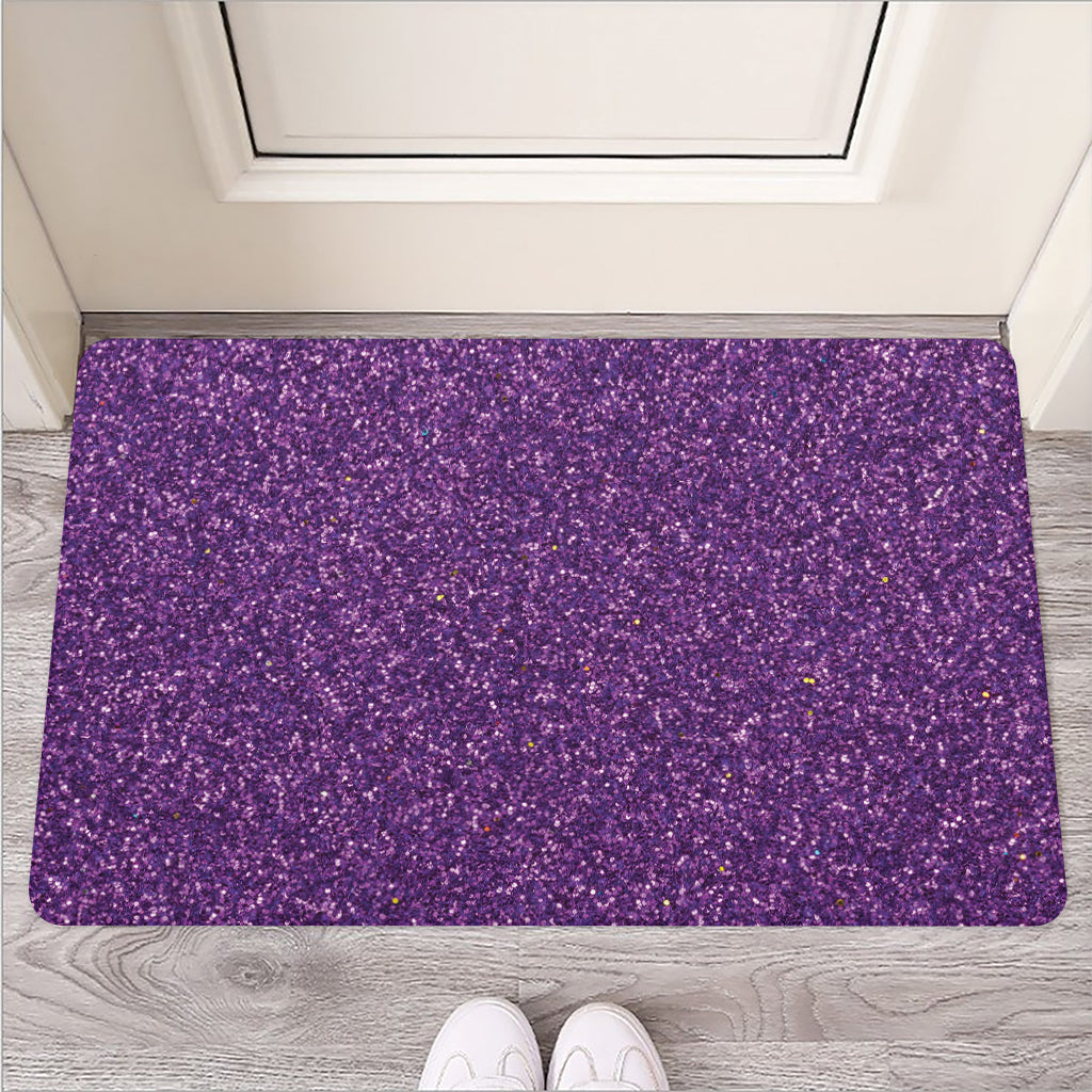 Purple (NOT Real) Glitter Print Rubber Doormat