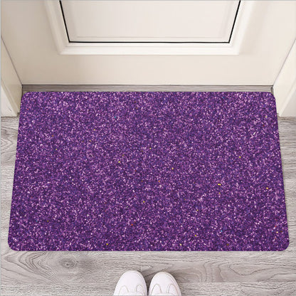 Purple (NOT Real) Glitter Print Rubber Doormat