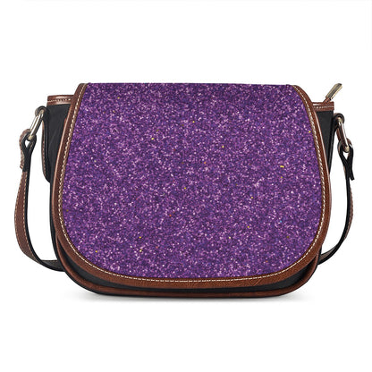 Purple (NOT Real) Glitter Print Saddle Bag