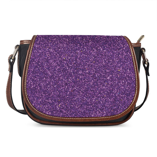 Purple (NOT Real) Glitter Print Saddle Bag
