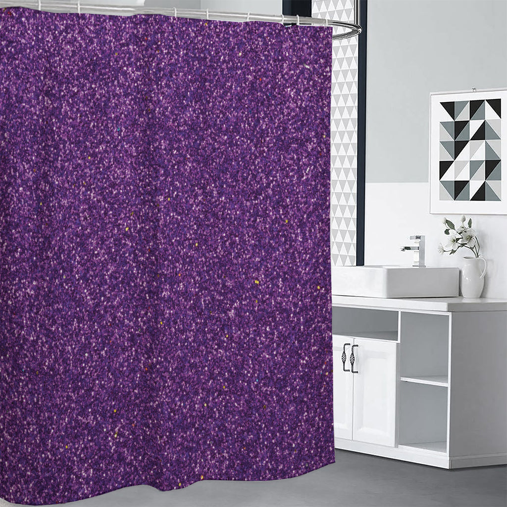 Purple (NOT Real) Glitter Print Shower Curtain