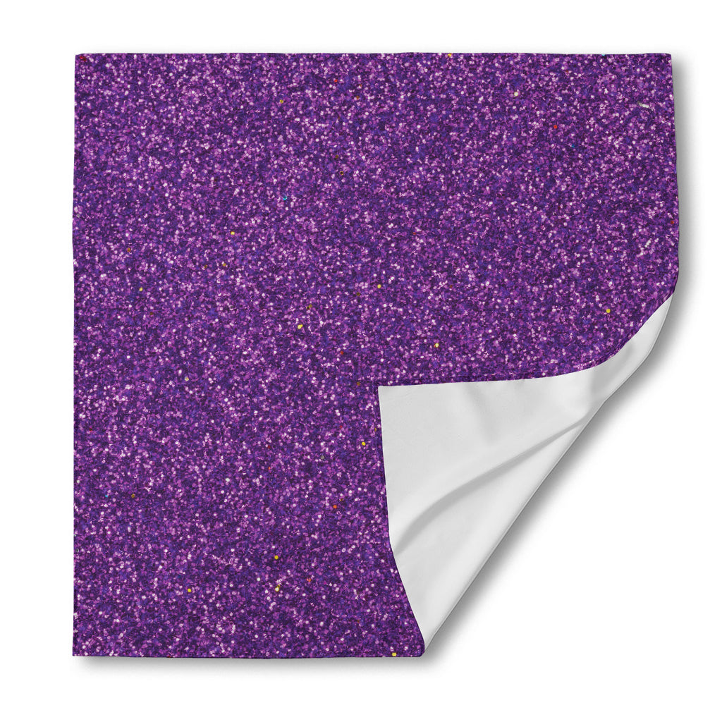 Purple (NOT Real) Glitter Print Silk Bandana