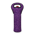 Purple (NOT Real) Glitter Print Single Neoprene Wine Tote