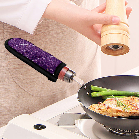 Purple (NOT Real) Glitter Print Skillet Handle Cover