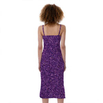 Purple (NOT Real) Glitter Print Slim Fit Midi Cami Dress