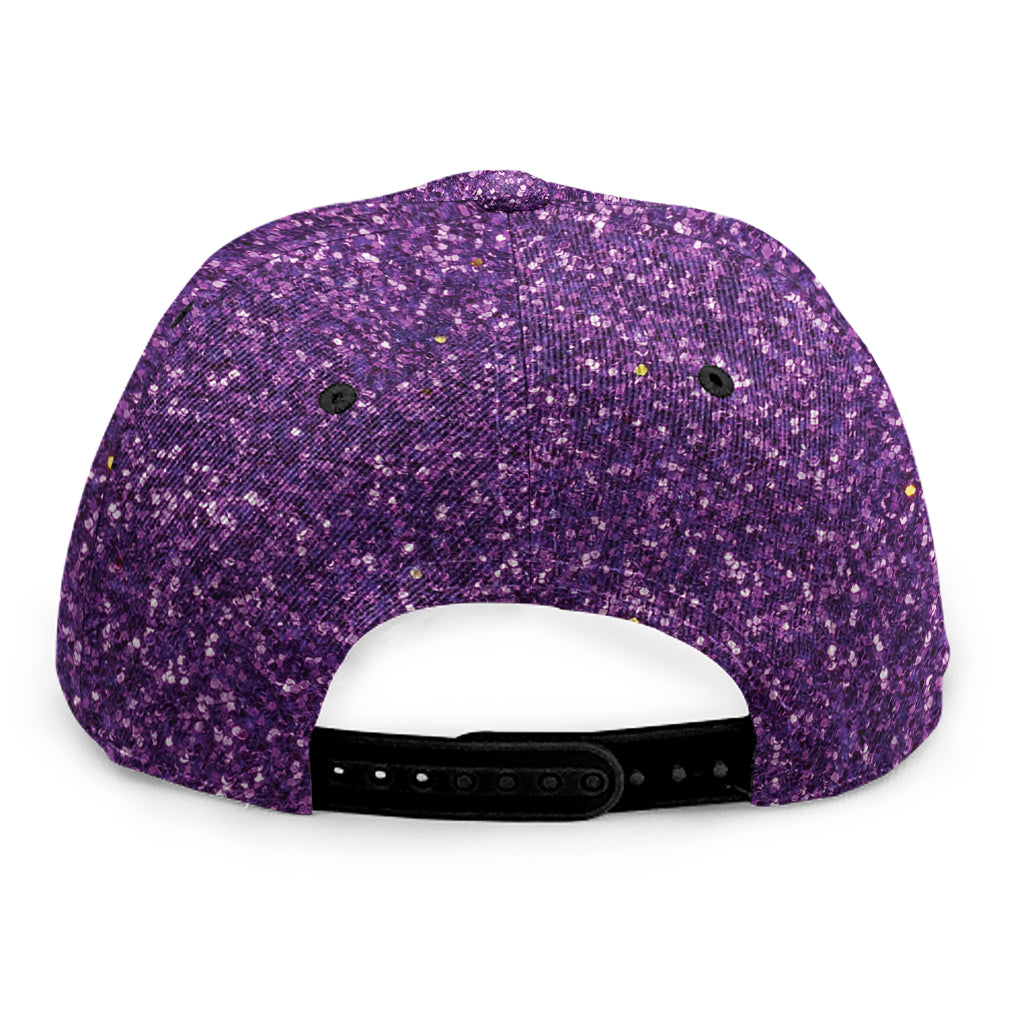 Purple (NOT Real) Glitter Print Snapback Cap