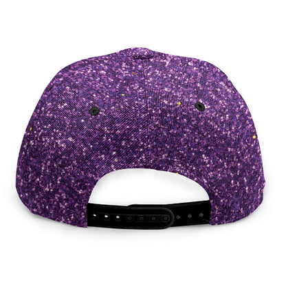 Purple (NOT Real) Glitter Print Snapback Cap