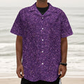 Purple (NOT Real) Glitter Print Textured Short Sleeve Shirt