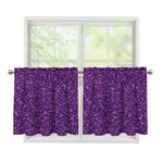 Purple (NOT Real) Glitter Print Tier Curtains