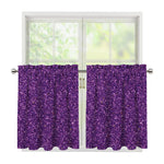 Purple (NOT Real) Glitter Print Tier Curtains