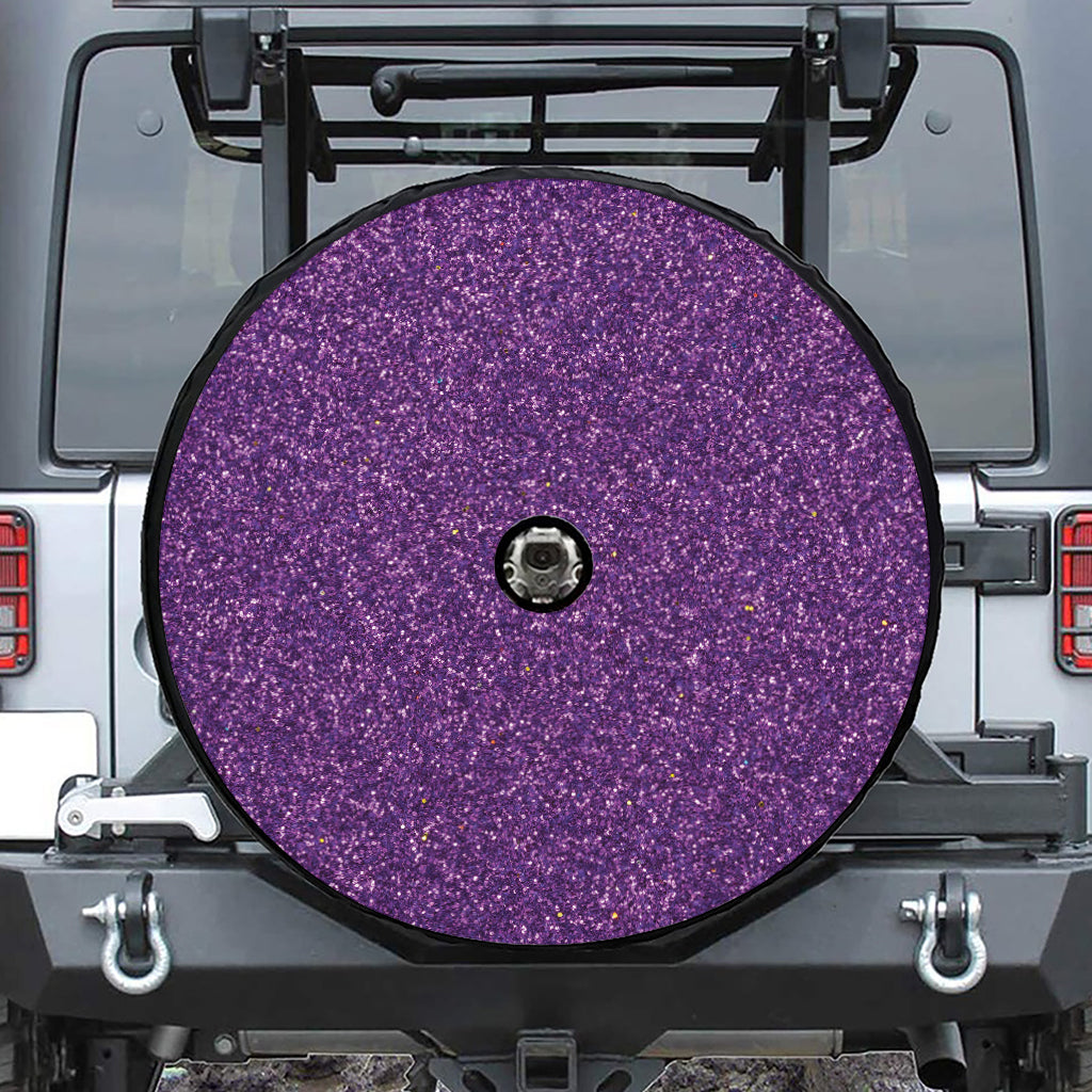 Purple (NOT Real) Glitter Print Tire Cover With Camera Hole