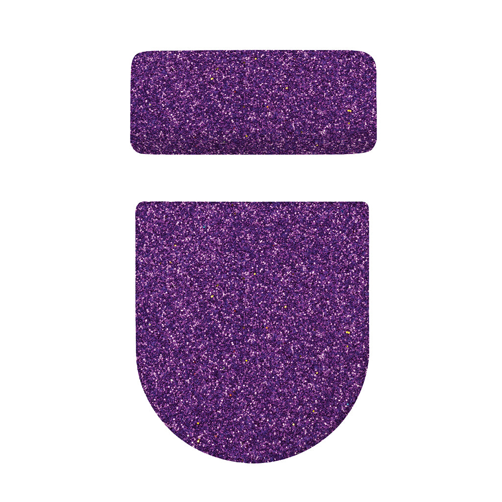 Purple (NOT Real) Glitter Print Toilet Lid And Tank Cover Set