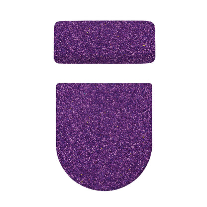 Purple (NOT Real) Glitter Print Toilet Lid And Tank Cover Set