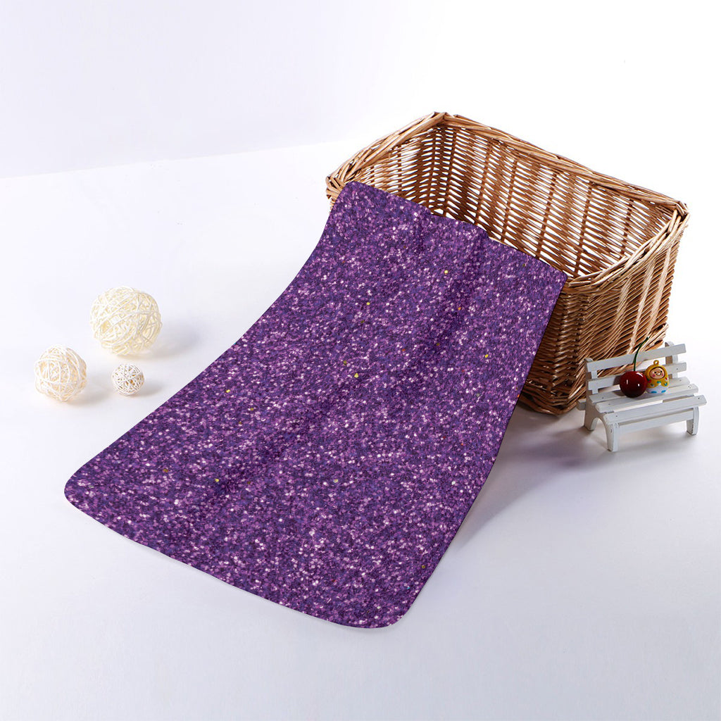 Purple (NOT Real) Glitter Print Towel