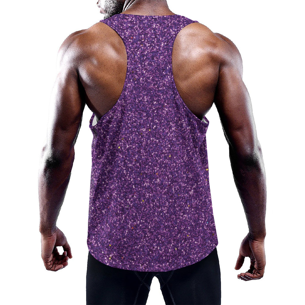 Purple (NOT Real) Glitter Print Training Tank Top
