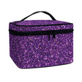 Purple (NOT Real) Glitter Print Travel Makeup Bag