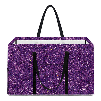 Purple (NOT Real) Glitter Print Utility Tote Bag