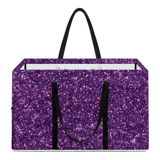 Purple (NOT Real) Glitter Print Utility Tote Bag