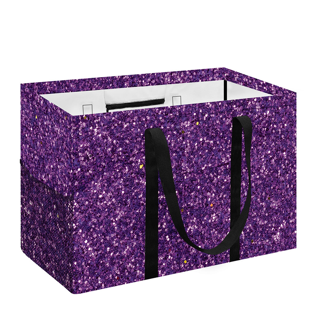 Purple (NOT Real) Glitter Print Utility Tote Bag