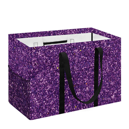 Purple (NOT Real) Glitter Print Utility Tote Bag