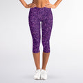 Purple (NOT Real) Glitter Print Women's Capri Leggings