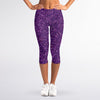 Purple (NOT Real) Glitter Print Women's Capri Leggings